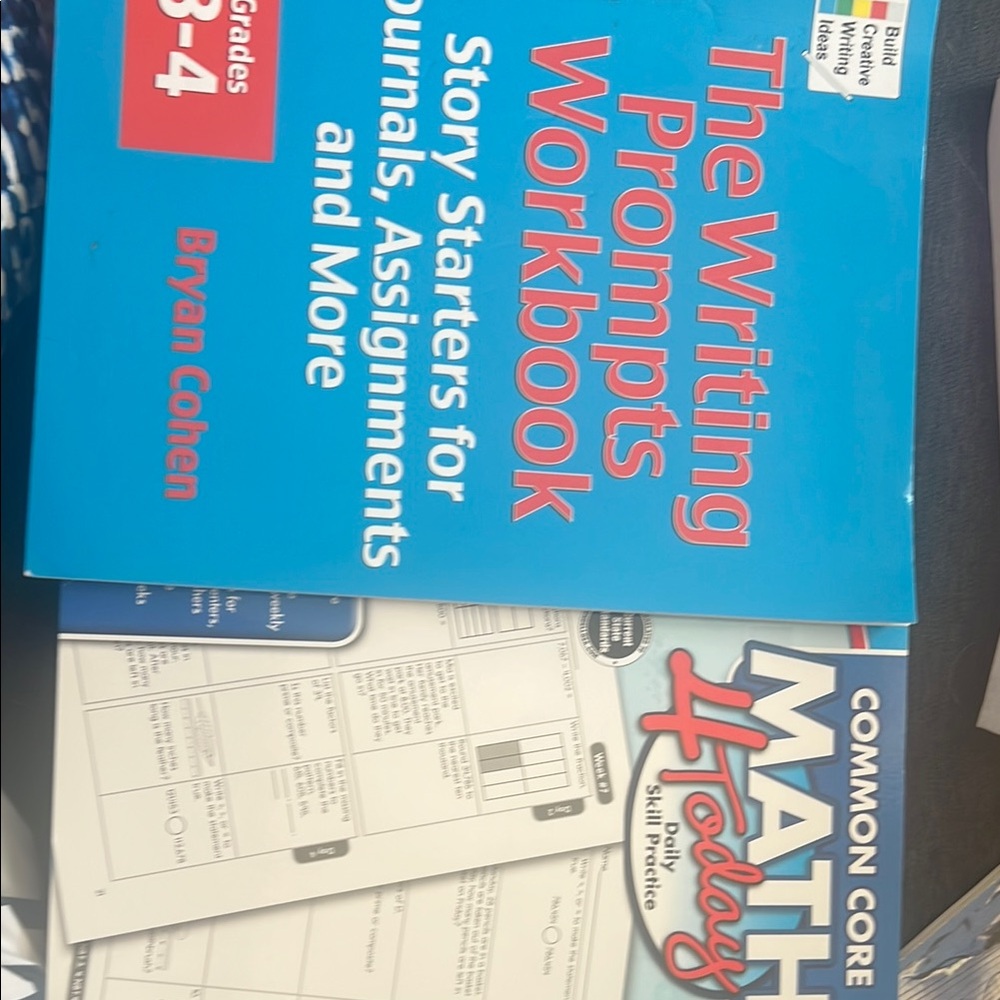 The Writing Prompts Workbook and Common Core Math Workbook